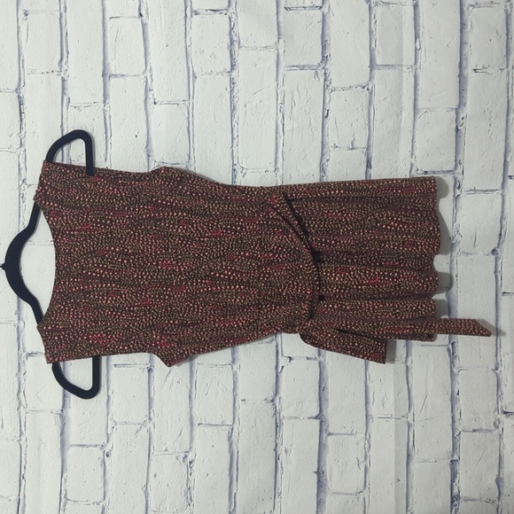 Apostrophe Stretch Brown Polka Dot Blouse Top Women's Size Small - Picture 3 of 7